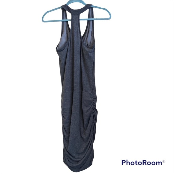 Athleta Rouched draped dress grey bra top small sleeveless - Picture 2 of 6